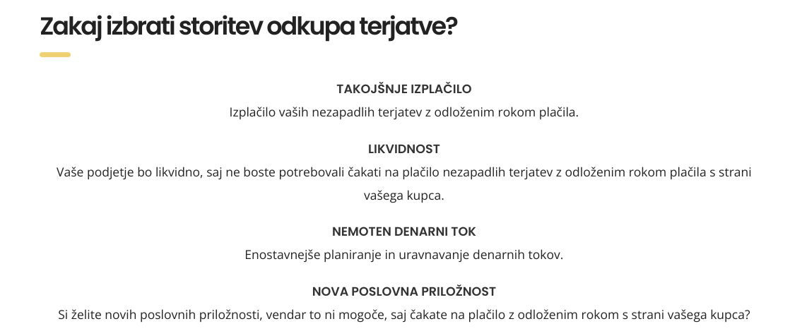 prodaja terjatev - seo sestavine